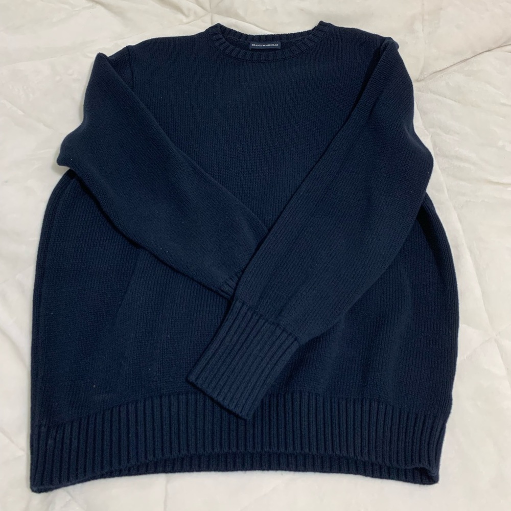 brandy oversized knit crew neck